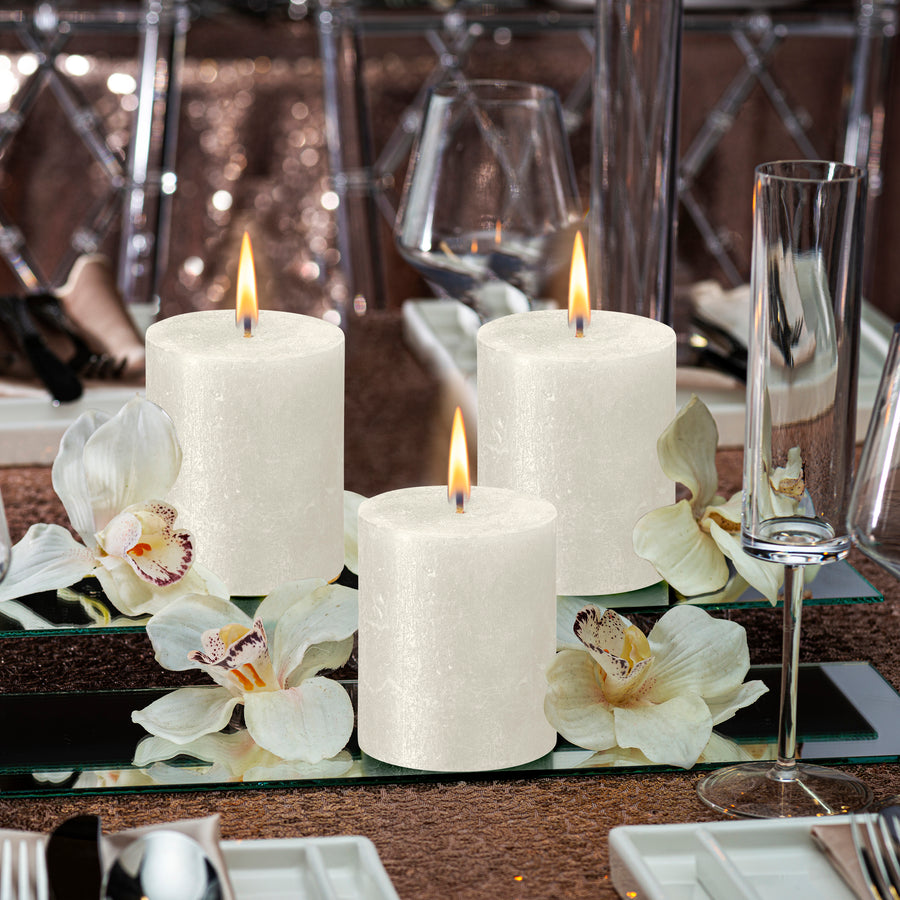 2.75" X 3.25" Shimmer Pillar Candles - 4 Pack - Kisco Candles