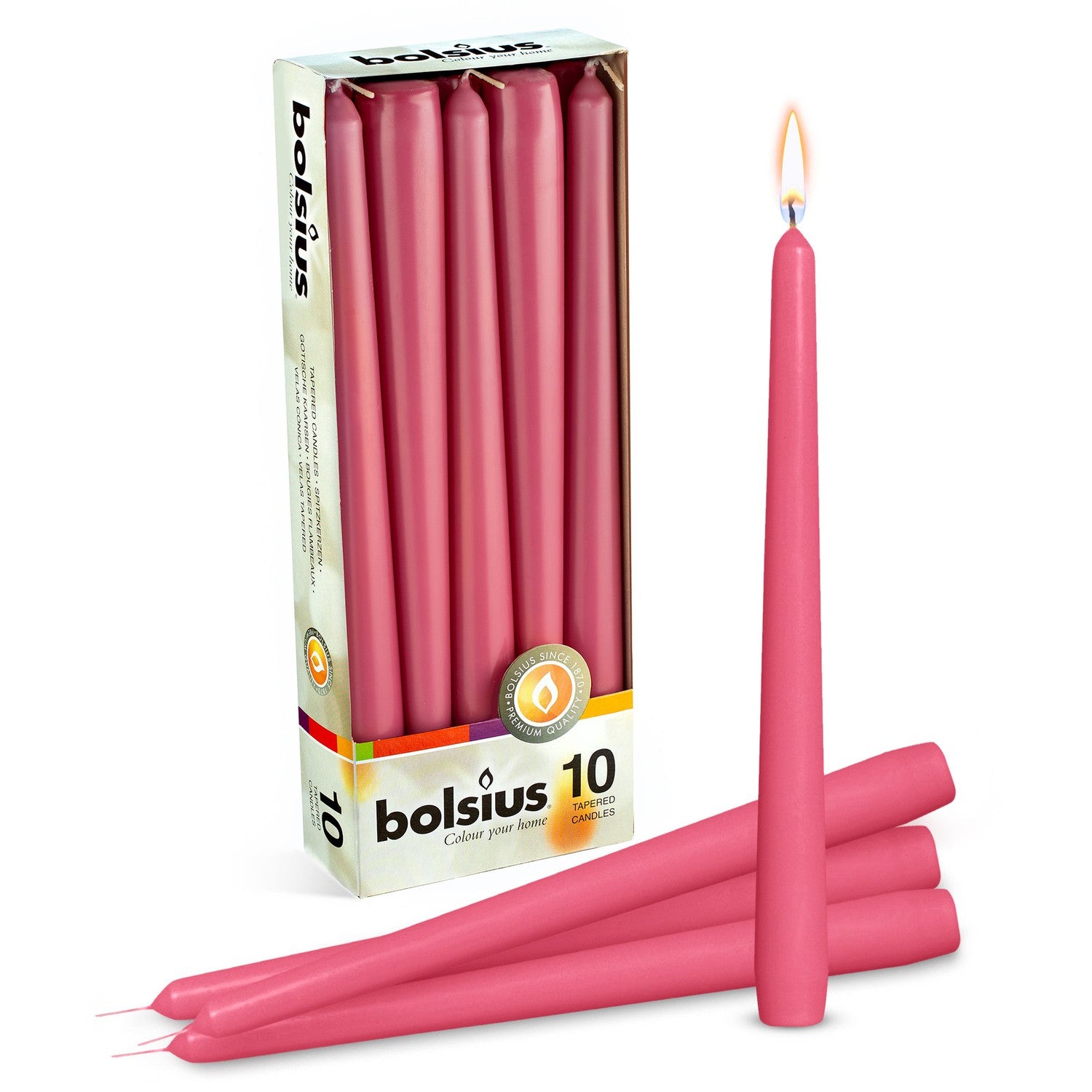 Bolsius 10" Colored Taper Candles Wedding Decorative Candles Set Of