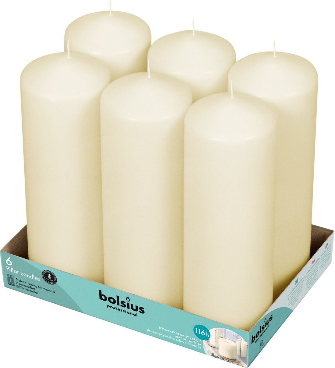 3" X 9" Classic Pillar Candles - 6 Pack - Kisco Candles