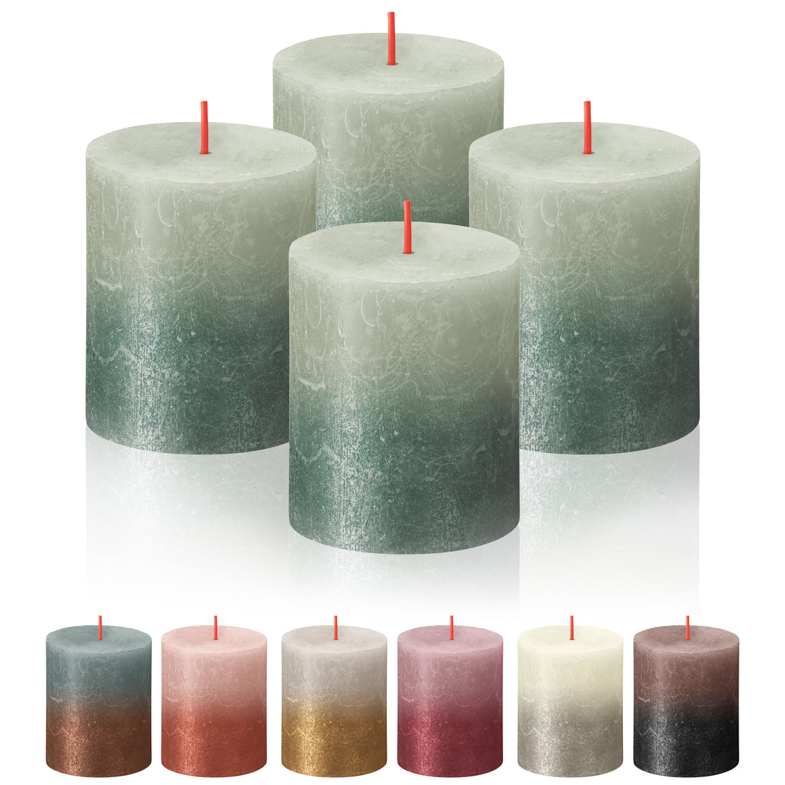 2.75" X 3.25" Metallic Sunset Pillar Candles - 4 Pack - Kisco Candles
