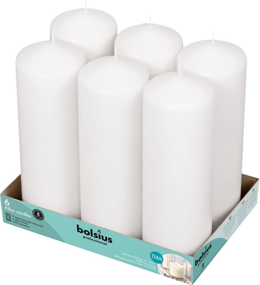 3" X 9" Classic Pillar Candles - 6 Pack - Kisco Candles