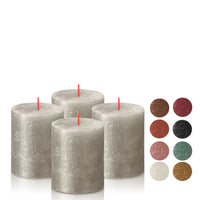 2.75" X 3.25" Shimmer Pillar Candles - 4 Pack - Kisco Candles