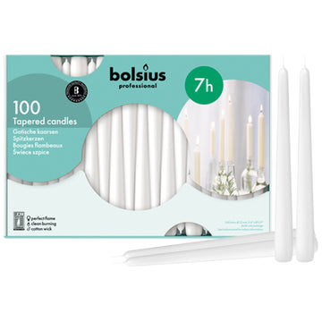 Bolsius Straight Unscented Ivory Candles Pack of 45 - 7-inch Long