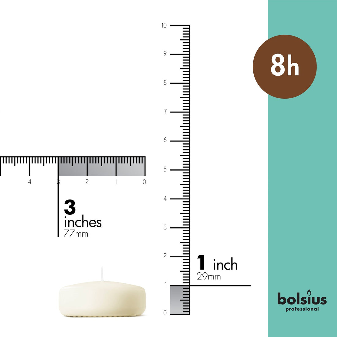 3" X 1" Classic Floating Candles - 12 Pack - Kisco Candles