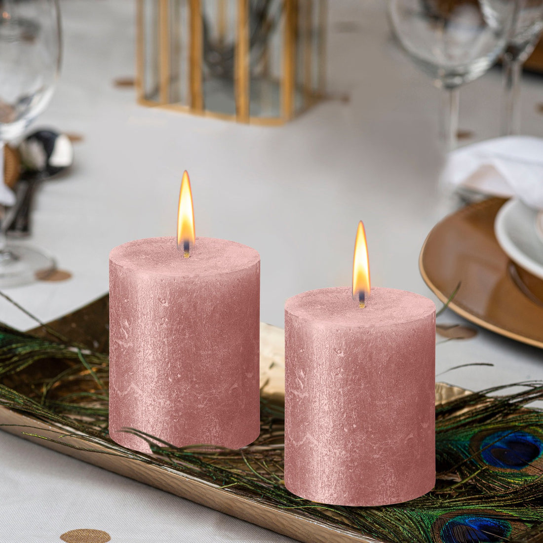 2.75" X 3.25" Shimmer Pillar Candles - 4 Pack - Kisco Candles