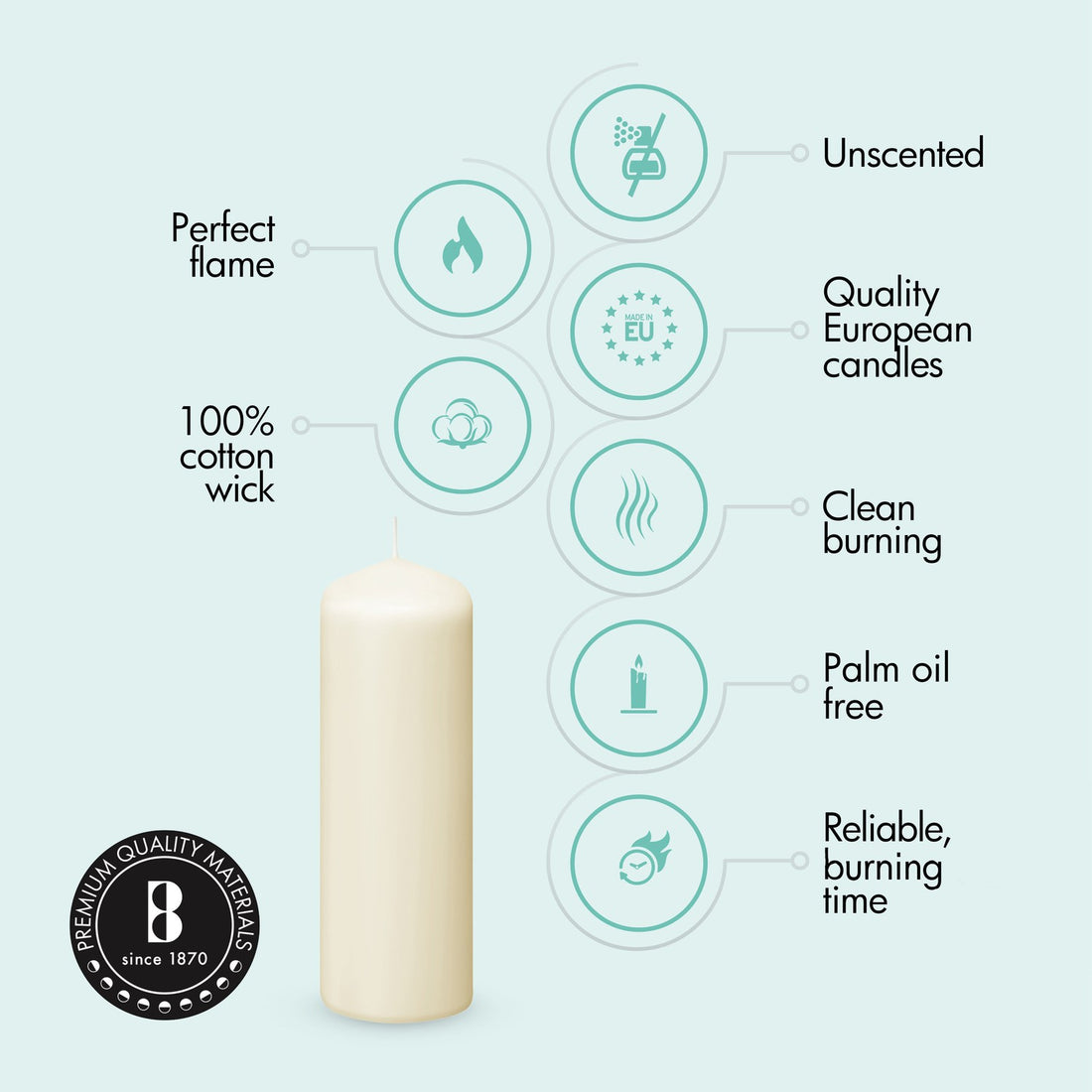 2" X 6" Classic Pillar Candles - 20 Pack - Kisco Candles