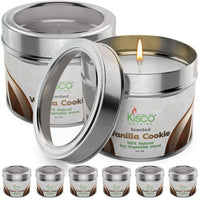 3" X 2.5" Scented Candles In Tins - 8 Pack - 5 Scents Available - Kisco Candles