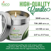 3" X 2.5" Scented Candles In Tins - 8 Pack - 5 Scents Available - Kisco Candles