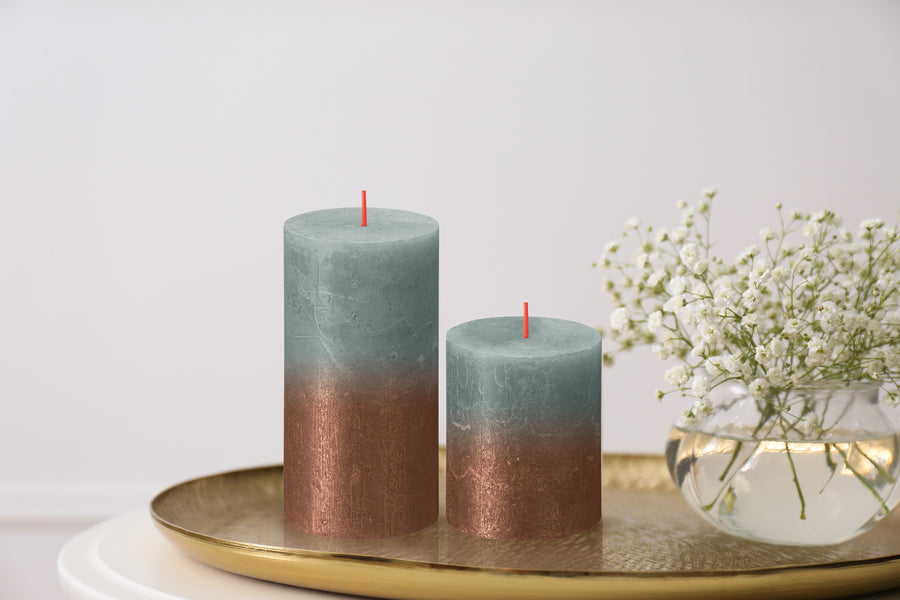 2.75" X 5" Metallic Sunset Pillar Candles - 4 Pack - Kisco Candles